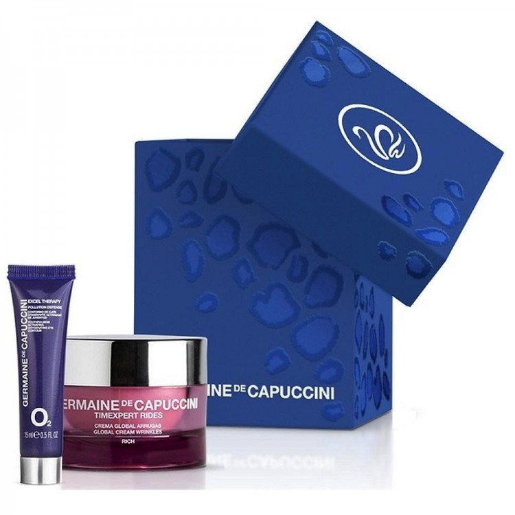 Germaine de Capuccini ZESTAW Timexpert Rides Global Cream Wrinkles Rich + Excel Therapy O2 Eye Contour Cream