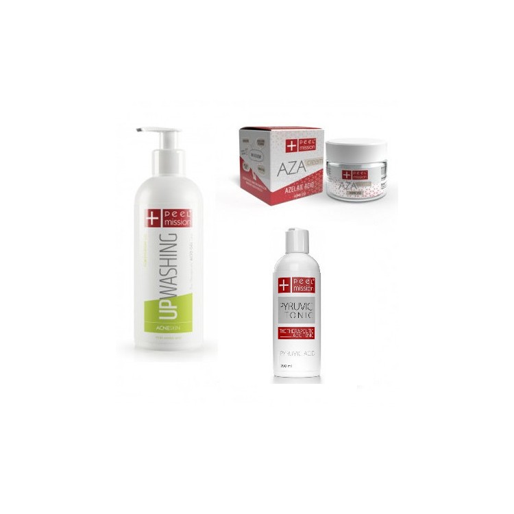 Peel Mission Aza Zestaw Cream + Pyruvic Tonic + UpWashing Acne Skin